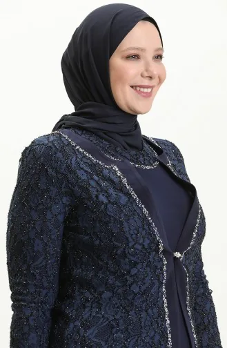 Großes Abendkleid Doppelanzug 2317-02 Marineblau 2317-02
