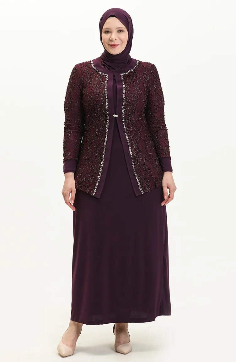 Großes Abendkleid Doppelanzug 2317-03 Pflaume 2317-03