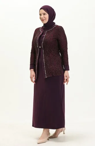 Großes Abendkleid Doppelanzug 2317-03 Pflaume 2317-03