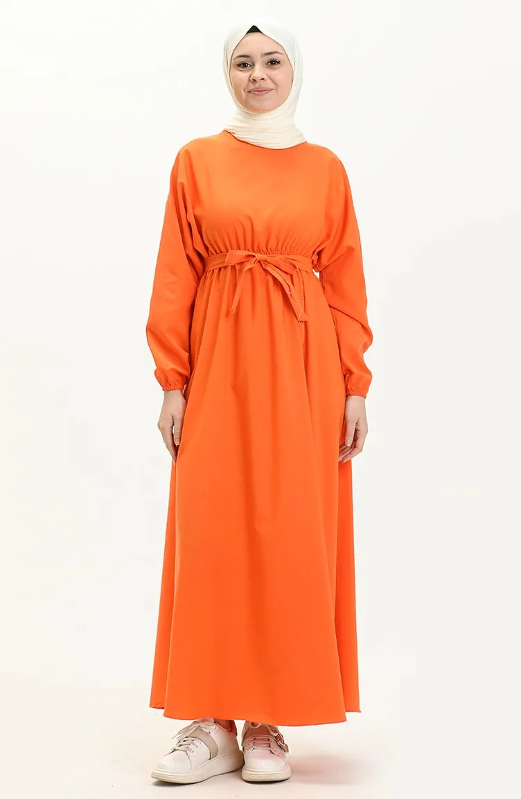 Orange Hijab Dress 5425
