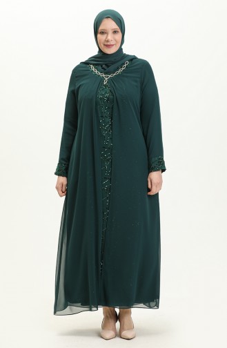 Smaragdgrün Hijab-Abendkleider 2218-01