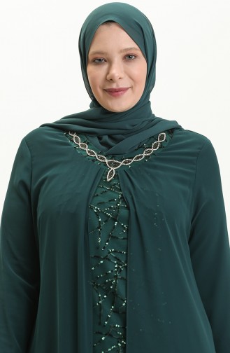 Smaragdgrün Hijab-Abendkleider 2218-01