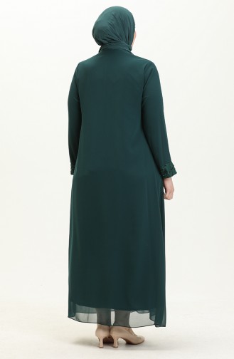 Emerald Green Hijab Evening Dress 2218-01