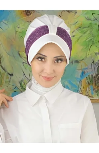 Velcro Light Gray Silvery Chiffon Scarf Hat SBT19FSPK16-02 White Claret Red 19FSPK16-02