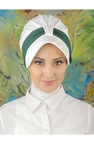 Chapeau écharpe En Mousseline De Soie Gris Clair Argenté Velcro SBT19FSPK16-05 Blanc Vert émeraude 19FSPK16-05