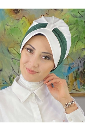 Chapeau écharpe En Mousseline De Soie Gris Clair Argenté Velcro SBT19FSPK16-05 Blanc Vert émeraude 19FSPK16-05