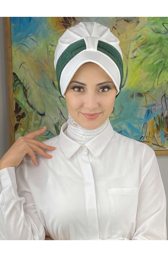 Chapeau écharpe En Mousseline De Soie Gris Clair Argenté Velcro SBT19FSPK16-05 Blanc Vert émeraude 19FSPK16-05