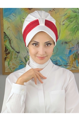 Chapeau écharpe En Mousseline De Soie Gris Clair Argenté Velcro SBT19FSPK16-08 Blanc Rouge 19FSPK16-08