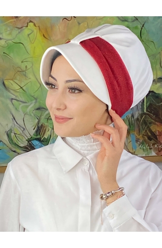 Chapeau écharpe En Mousseline De Soie Gris Clair Argenté Velcro SBT19FSPK16-08 Blanc Rouge 19FSPK16-08