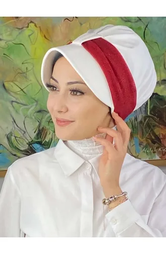 Chapeau écharpe En Mousseline De Soie Gris Clair Argenté Velcro SBT19FSPK16-08 Blanc Rouge 19FSPK16-08