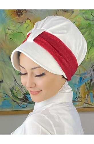 Chapeau écharpe En Mousseline De Soie Gris Clair Argenté Velcro SBT19FSPK16-08 Blanc Rouge 19FSPK16-08