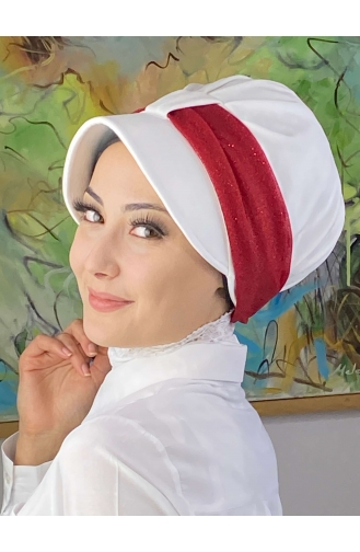 Chapeau écharpe En Mousseline De Soie Gris Clair Argenté Velcro SBT19FSPK16-08 Blanc Rouge 19FSPK16-08