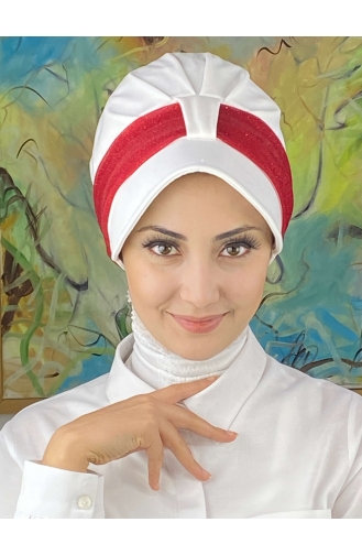 Chapeau écharpe En Mousseline De Soie Gris Clair Argenté Velcro SBT19FSPK16-08 Blanc Rouge 19FSPK16-08