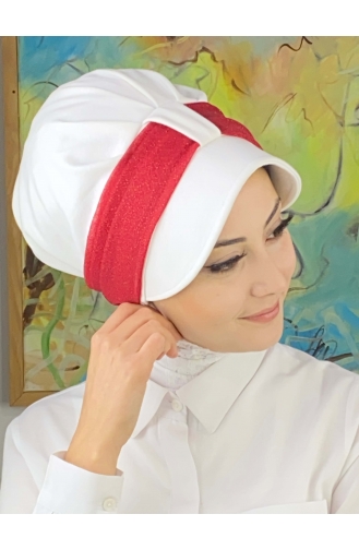 Chapeau écharpe En Mousseline De Soie Gris Clair Argenté Velcro SBT19FSPK16-08 Blanc Rouge 19FSPK16-08