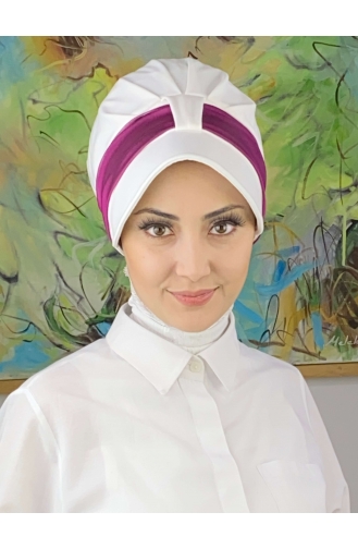 Chapeau écharpe En Mousseline De Soie Française Rouge Velcro SBT19FSPK1-11 Blanc Fuchsia 19FSPK1-11