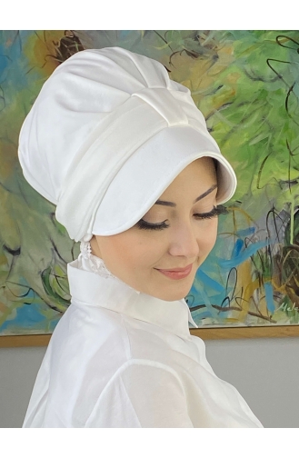 Velcro Red French Chiffon Scarf Hat SBT19FSPK1-15 White White 19FSPK1-15