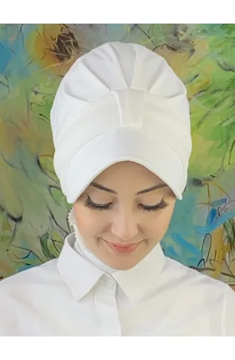 Velcro Red French Chiffon Scarf Hat SBT19FSPK1-15 White White 19FSPK1-15