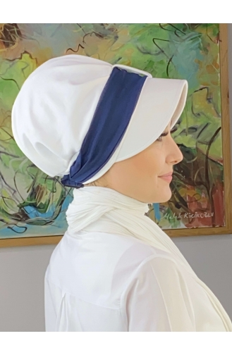 Chapeau écharpe En Mousseline De Soie Française Rouge Velcro SBT19FSPK1-03 Blanc Bleu Marine 19FSPK1-03