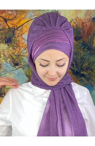 Turban Pret-a-Porter Couleur Lilas 4YDSAL1-02