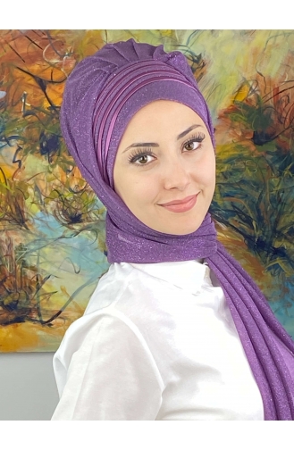 Turban Pret-a-Porter Couleur Lilas 4YDSAL1-02