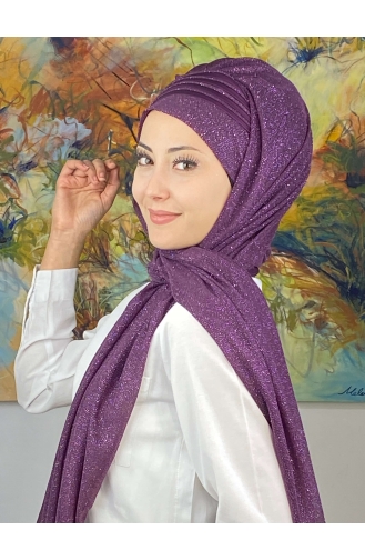 Dark Purple Ready to Wear Turban 4YDSAL1-04