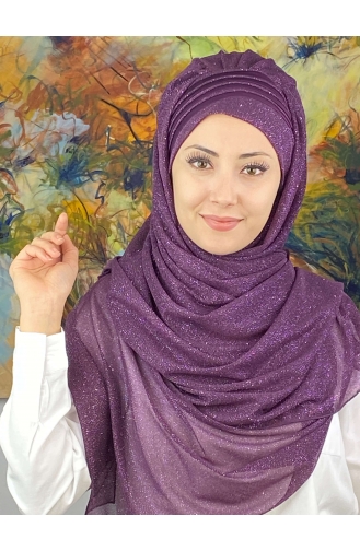 Dunkelviolett Praktischer Turban 4YDSAL1-04