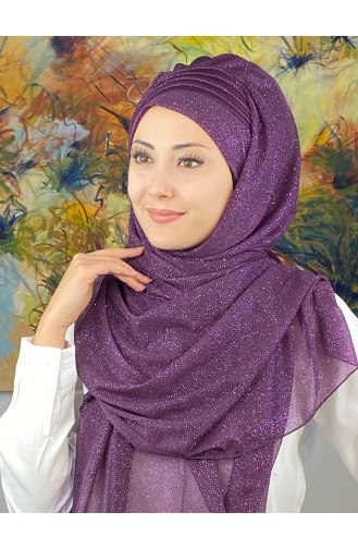 Dark Purple Ready to Wear Turban 4YDSAL1-04