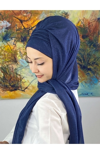 Navy Blue Ready to Wear Turban 4YDSAL1-06