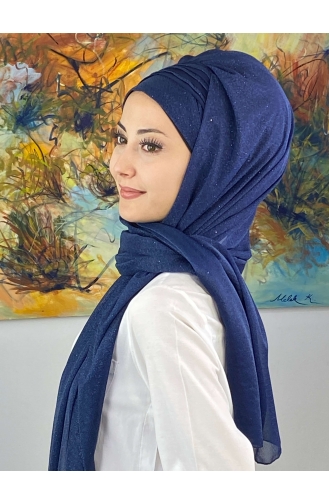 Navy Blue Ready to Wear Turban 4YDSAL1-06