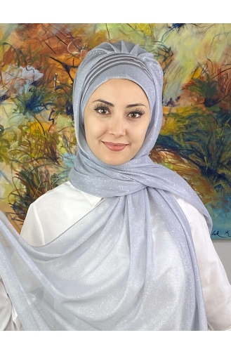Light Gray Ready to Wear Turban 4YDSAL1-08
