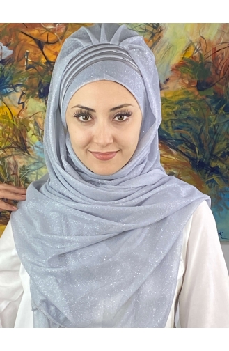 Light Gray Ready to Wear Turban 4YDSAL1-08