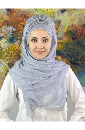 Light Gray Ready to Wear Turban 4YDSAL1-08