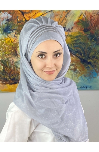 Light Gray Ready to Wear Turban 4YDSAL1-08