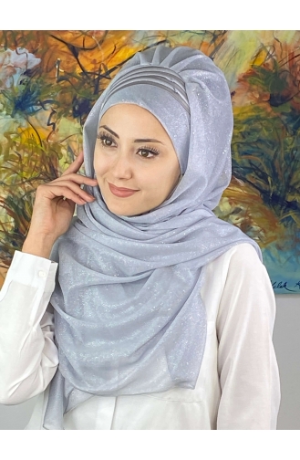 Light Gray Ready to Wear Turban 4YDSAL1-08