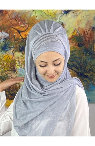 Light Gray Ready to Wear Turban 4YDSAL1-08