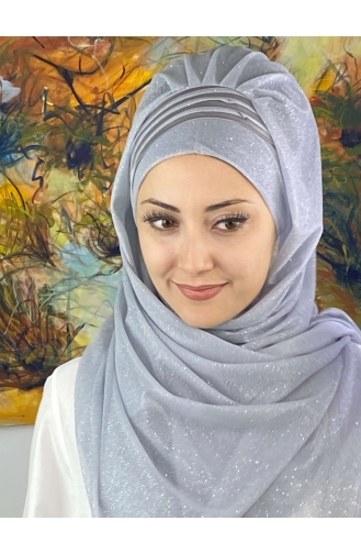 Light Gray Ready to Wear Turban 4YDSAL1-08