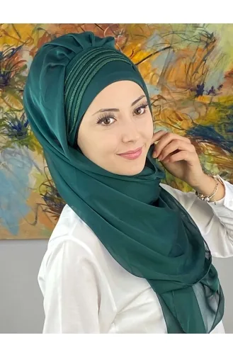 Turban Pret-a-Porter Vert emeraude 4YDSAL27-12