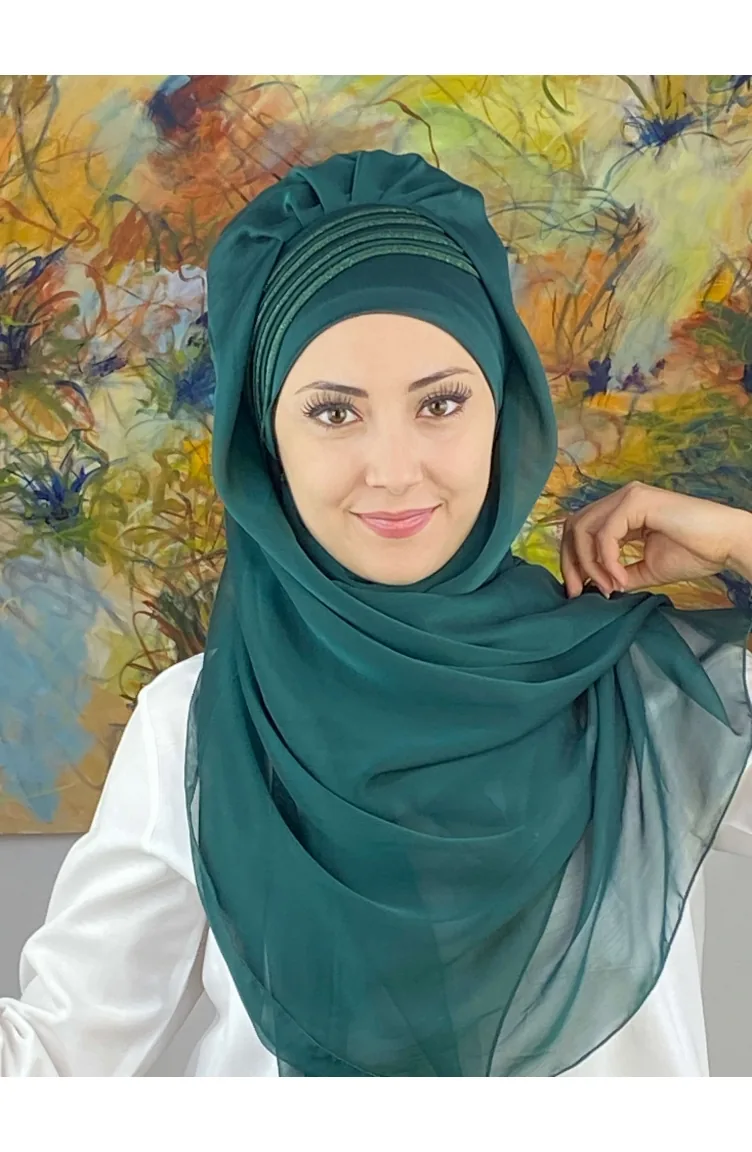Turban Pret-a-Porter Vert emeraude 4YDSAL27-12