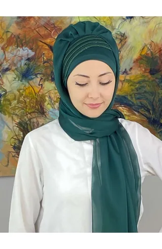 Turban Pret-a-Porter Vert emeraude 4YDSAL27-12