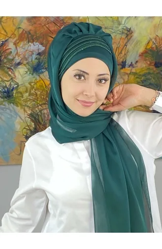 Turban Pret-a-Porter Vert emeraude 4YDSAL27-12
