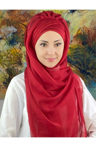 Red Ready to Wear Turban 4YDSAL27-13