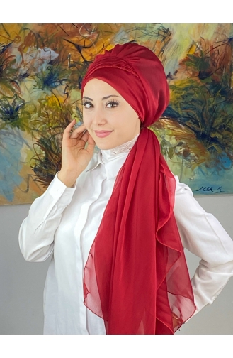 Red Ready to Wear Turban 4YDSAL27-13