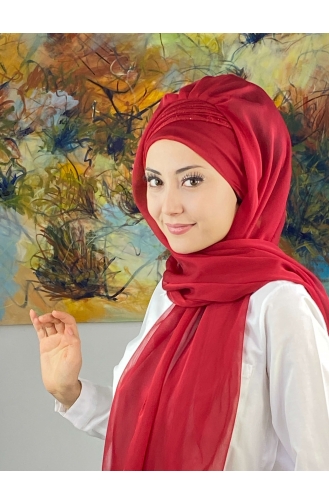 Red Ready to Wear Turban 4YDSAL27-13