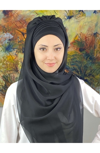 Black Ready to Wear Turban 4YDSAL27-14