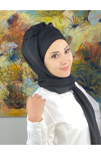 Black Ready to Wear Turban 4YDSAL27-14
