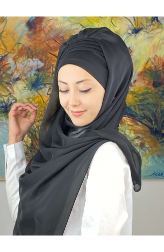 Black Ready to Wear Turban 4YDSAL27-14