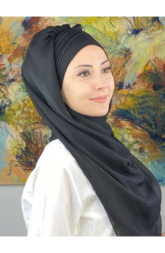 Black Ready to Wear Turban 4YDSAL27-14