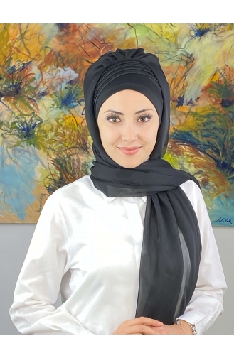 Black Ready to Wear Turban 4YDSAL27-14
