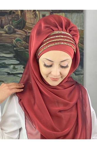 Claret Red Ready to Wear Turban 4YDSAL27-15
