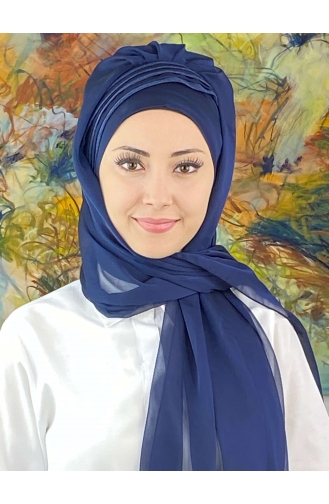 Light Navy Blue Ready to Wear Turban 4YDSAL27-03